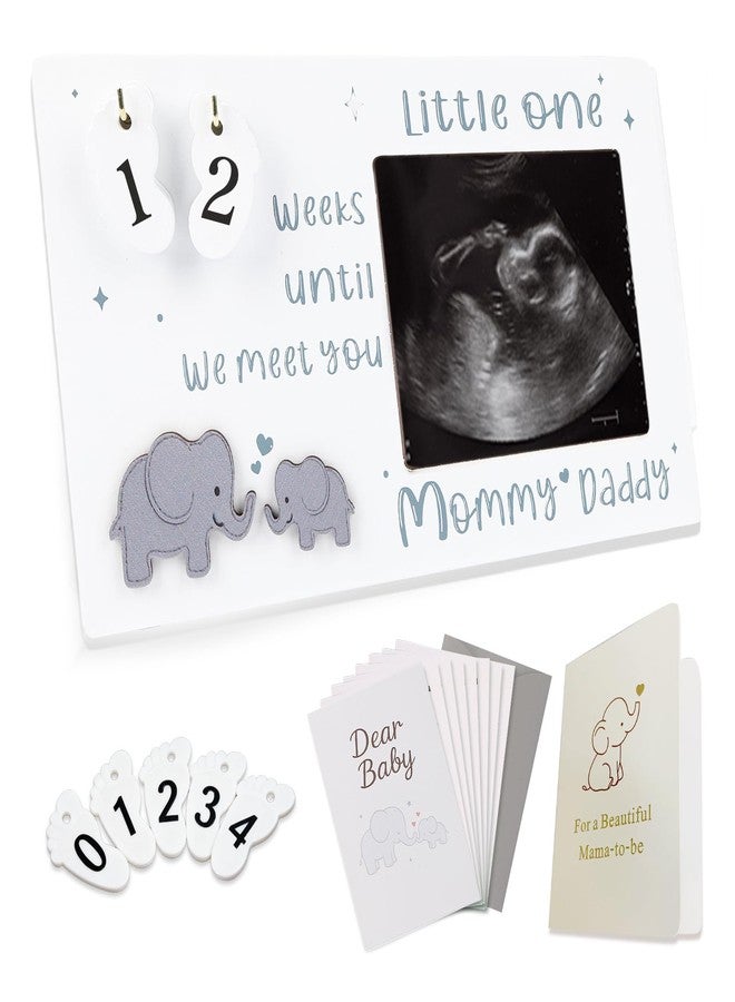 DAMCONME Ultrasound Picture Frames with Countdown Weeks and Dear Baby Letter Pages, Sonogram Picture Frame for Expecting Parents, Pregnancy Gift for New Parents and First Time Mom to Be, Baby Announcement Sign - Image 1